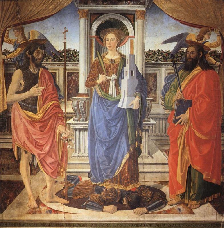 Cosimo Rosselli St.Barbara between SS.John the Baptist and Matthew china oil painting image